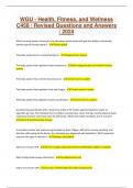 WGU - Health&comma; Fitness&comma; and Wellness C458 &sol; Revised Questions and Answers &sol; 2024