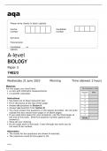 Aqa A-level Biology 7402-3 June23 Paper 3 Question Paper.