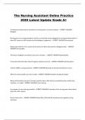 The Nursing Assistant Online Practice  2020 Latest Update Grade A&plus;