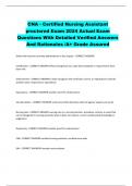 CNA - Certified Nursing Assistant proctored Exam 2024 Actual Exam  Questions With Detailed Verified Answers  And Rationales /A+ Grade Assured