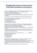 Straighterline American Government Final Exam Questions and Answers