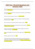 HUD Test 1 Revised Questions and Answers &sol;2024