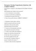 Emergency Nursing Comprehensive Questions with Complete Solutions