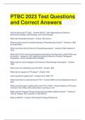 PTBC 2023 Test Questions and Correct Answers