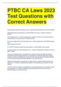 PTBC CA Laws 2023 Test Questions with Correct Answers