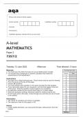Aqa A-level Mathematics 7357-2 June23 Paper 2 Question Paper.