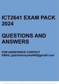 ICT2641 Exam pack 2024(Questions and answers)