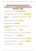 Milady Standard Barbering Exam Review&colon; Ch 13 &sol; Revised Questions and Answers &sol; 2024
