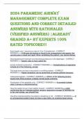 2024 Paramedic Airway management COMPLETE EXAM QUESTIONS AND CORRECT DETAILED ANSWERS WITH RATIONALES &lpar;VERIFIED ANSWERS&rpar; &vert;ALREADY GRADED A&plus; BY EXPERTS 100&percnt; RATED TOPSCORE&excl;&excl;&excl;