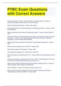 PTBC Exam Questions with Correct Answers