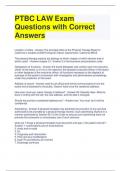 PTBC LAW Exam Questions with Correct Answers