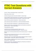 PTBC Test Questions with Correct Answers