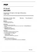 Aqa A-level History Paper 1B 7042-1B May23 Component 1B Spain in the Age of Discovery, 1469–1598 Question Paper.