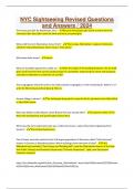 NYC Sightseeing Revised Questions and Answers &sol; 2024