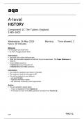 Aqa A-level History Paper 1C 7042-1C May23 Component 1C The Tudors: England, 1485–1603 Question Paper.