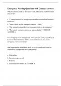 Emergency Nursing Questions with Correct Answers&period;