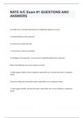 NATE A&sol;C Exam &num;1 QUESTIONS AND ANSWERS