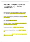 QMA STATE TEST LATEST 2024 ACTUAL EXAM QUESTIONS WITH CORRECT ANSWERS GRADE A+