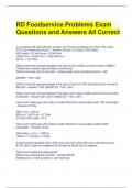 RD Foodservice Problems Exam Questions and Answers All Correct (1)