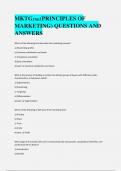 MKTG3701(PRINCIPLES OF  MARKETING) QUESTIONS AND  ANSWERS