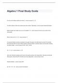 Algebra 1 Final Study Guide