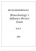 BIO 221 MICROBIOLOGY APPLICATIONS REVIEW EXAM Q & A 2024