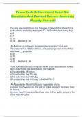 Texas Code Enforcement Exam Set  Questions And Revised Correct Answers &vert;  Already Passed&excl;&excl;