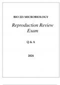 BIO 221 MICROBIOLOGY REPRODUCTION REVIEW EXAM Q & A 2024&period;
