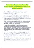 Texas Code Enforcement Exam Set  Questions And Revised Correct Answers &vert;  Already Passed&excl;&excl;
