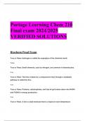 BEST REVIEW Portage Learning Chem 210  Final exam 2024/2025  VERIFIED SOLUTIONS