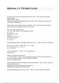 Matthew L's TSI Math Cards Exam Questions And Answers 