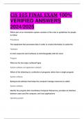 BEST REVIEW CIS 105 FINAL EXAM 100&percnt;  VERIFIED ANSWERS  2024&sol;2025