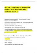 NUR 280 EXAM 3 LATEST 2024 ACTUAL  EXAM QUESTIONS WITH CORRECT ANSWERS GRADE A+ 