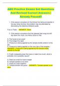 ABO Practice Exams Set Questions  And Revised Correct Answers |  Already Passed!!