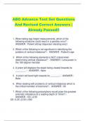 ABO Advance Test Set Questions  And Revised Correct Answers |  Already Passed!!