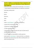 Health & Wellness Coaching Board Exam Questions And Answers &lpar;450 Answered Questions&rpar; Scored Attained A&plus; 2024 RATED A&plus;