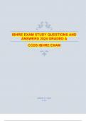 IBHRE EXAM STUDY QUESTIONS AND ANSWERS 2024 GRADED A