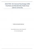 2024 PSYC 101 General Psychology (C08) Fearfully and Wonderfully Made Essay Liberty University