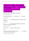 RATED A&plus;&plus; Frontier Flight Attendant&comma; FAR Exam 100&percnt; VERIFIED  ANSWERS 2024&sol;2025  CORRECT