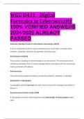 BEST ANSWERS WGU D431 - Digital Forensics in Cybersecurity 100&percnt; VERIFIED ANSWERS  2024&sol;2025 ALREADY  PASSED