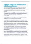 Pesticide Applicator Core Exam With 100&percnt; Correct Answers