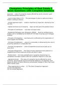 Champions Principles of Real Estate 2 Exam Questions with Complete Solutions
