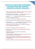 ASCP Exam TEST BANK CONTAINING 300 QUESTIONS AND VERIFIED ANSWERS ALREADY GRADED A