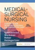 Test Bank For Medical-Surgical Nursing 10th Edition Concepts for Interprofessional Collaborative Care by Donna Ignatavicius, M. Linda Workman