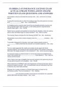 FLORIDA 2-15 INSURANCE LICENSE EXAM  ACTUAL UPDATE WITH LATEST ONLINE  WRITTEN EXAM QUESTIONS AND ANSWERS