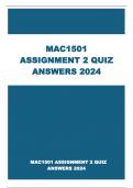 MAC1501 ASSIGNMENT 2 QUIZ ANSWERS 2024