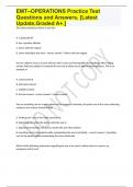 EMT--OPERATIONS Practice Test Questions and Answers, [Latest  Update,Graded A+.] 