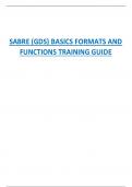 SABRE (GDS) BASICS FORMATS AND  FUNCTIONS TRAINING GUIDE