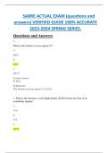 SABRE ACTUAL EXAM &lpar;questions and  answers&rpar; VERIFIED GUIDE 100&percnt; ACCURATE  2023-2024 SPRING SERIES&period;