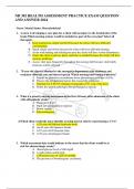 NR 302 HEALTH ASSESSMENT PRACTICE EXAM QUESTION AND ANSWER 2024